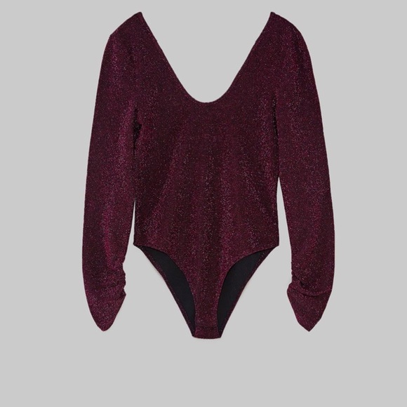Zara Shimmery Knit Bodysuit Size Medium- NWT - Picture 6 of 8
